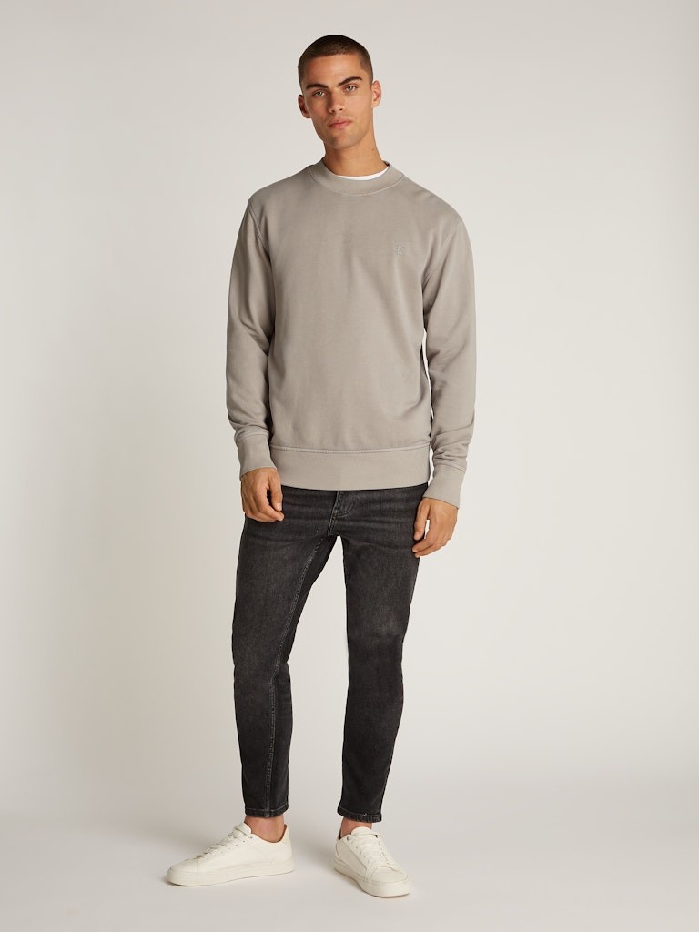 Calvin Klein Erkek WASHED PUFF PRINT CR Gri Sweatshirt - J30J327079PEO