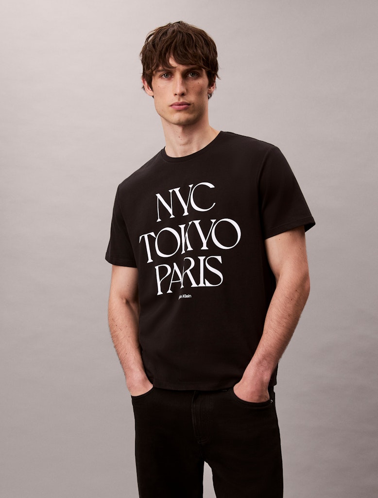 Calvin Klein Erkek Siyah  O Yaka  T-Shirt