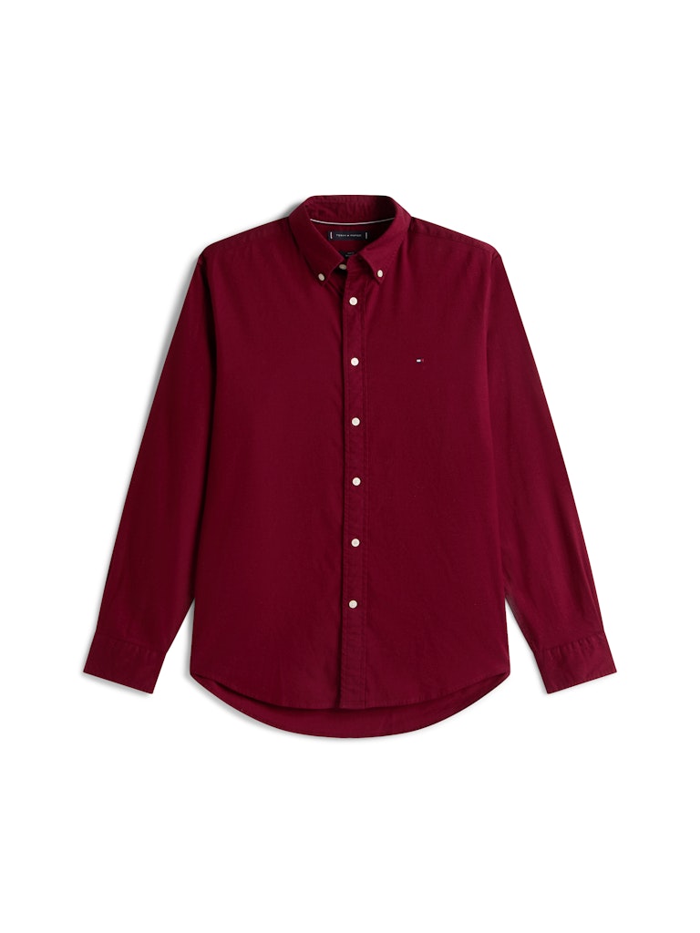 Tommy Hilfiger Erkek Normal Kesim Bordo Gömlek