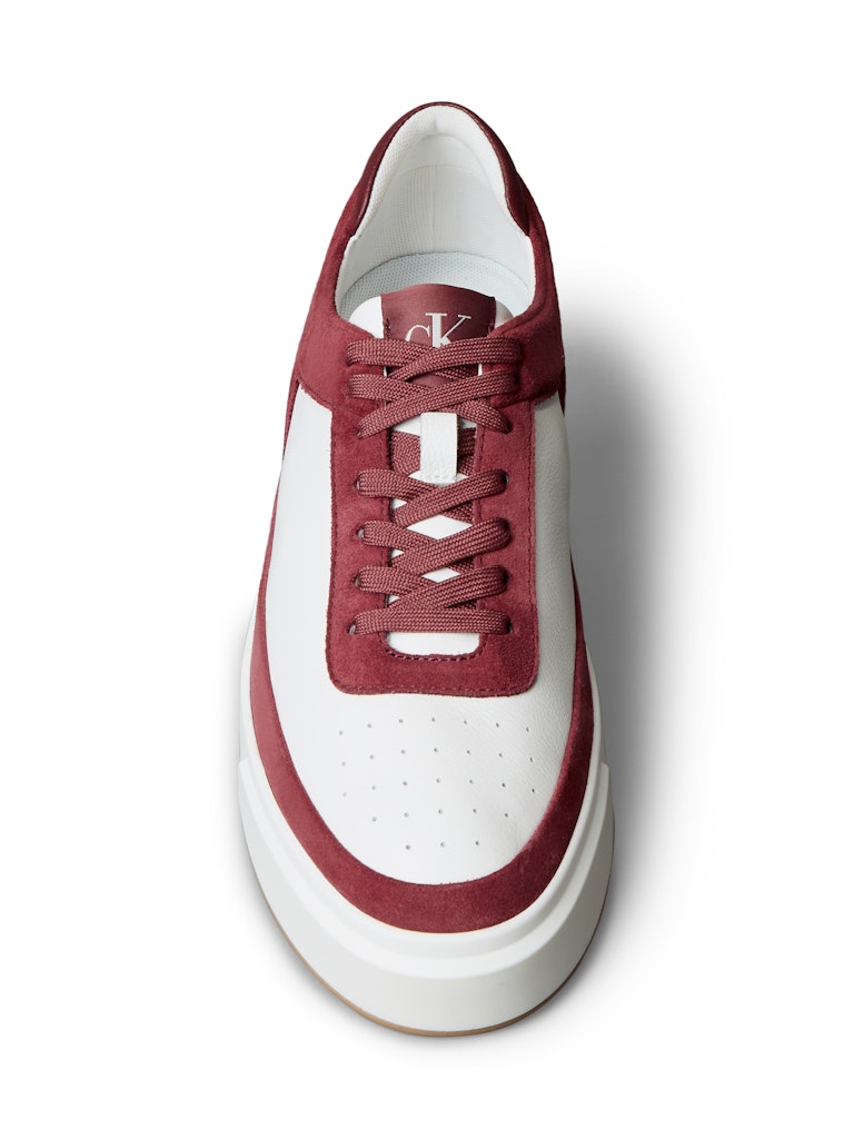 Calvin Klein Erkek Bej Deri Kısa Taban Basket Sneakers