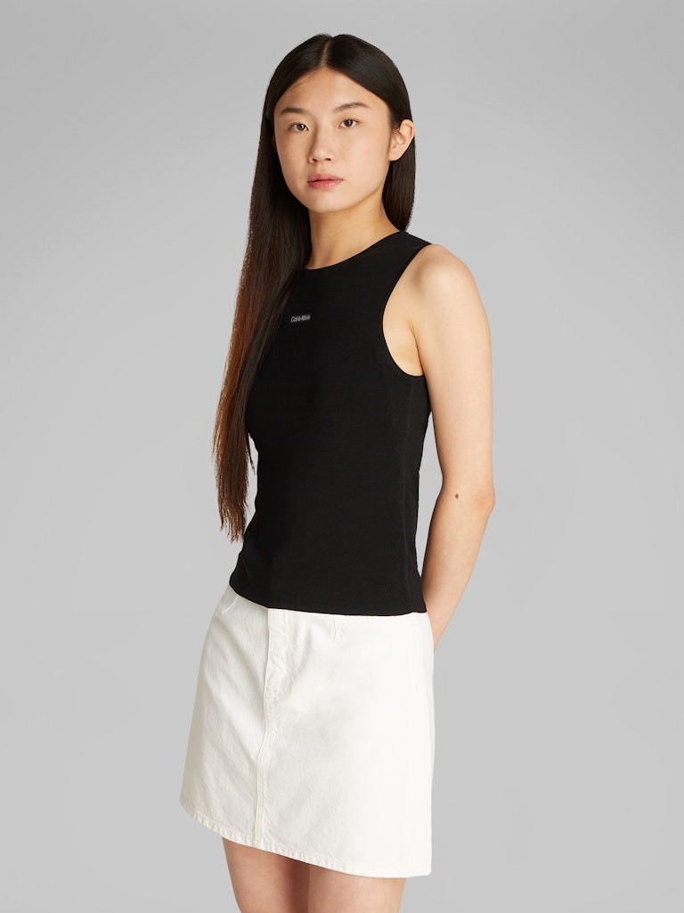Calvin Klein Viskon Siyah Kadın Kolsuz Triko - J20J225232BEH
