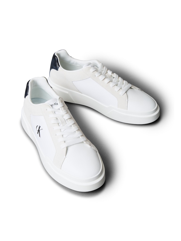 Calvin Klein Erkek Beyaz Deri Kısa Taban Chunky Sneakers