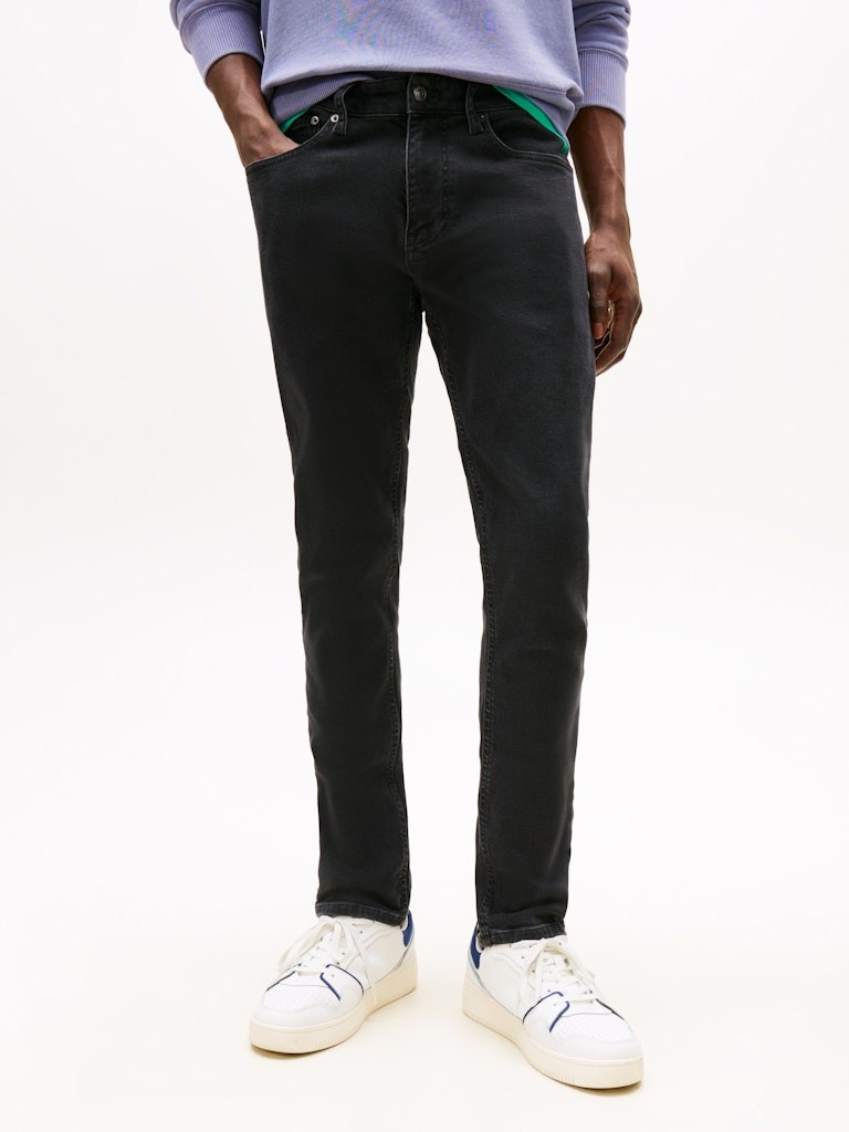 Tommy Hilfiger Erkek Gri Tapered Kesim Austin Jean Pantolon