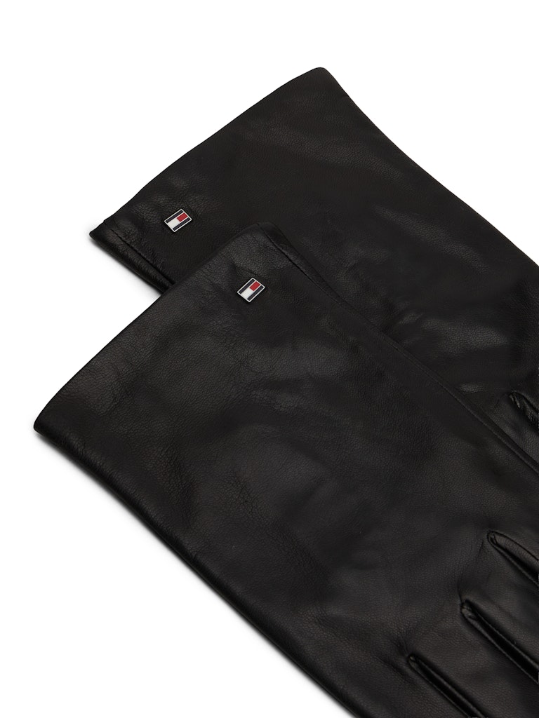 Tommy Hilfiger Erkek Siyah Deri Eldiven