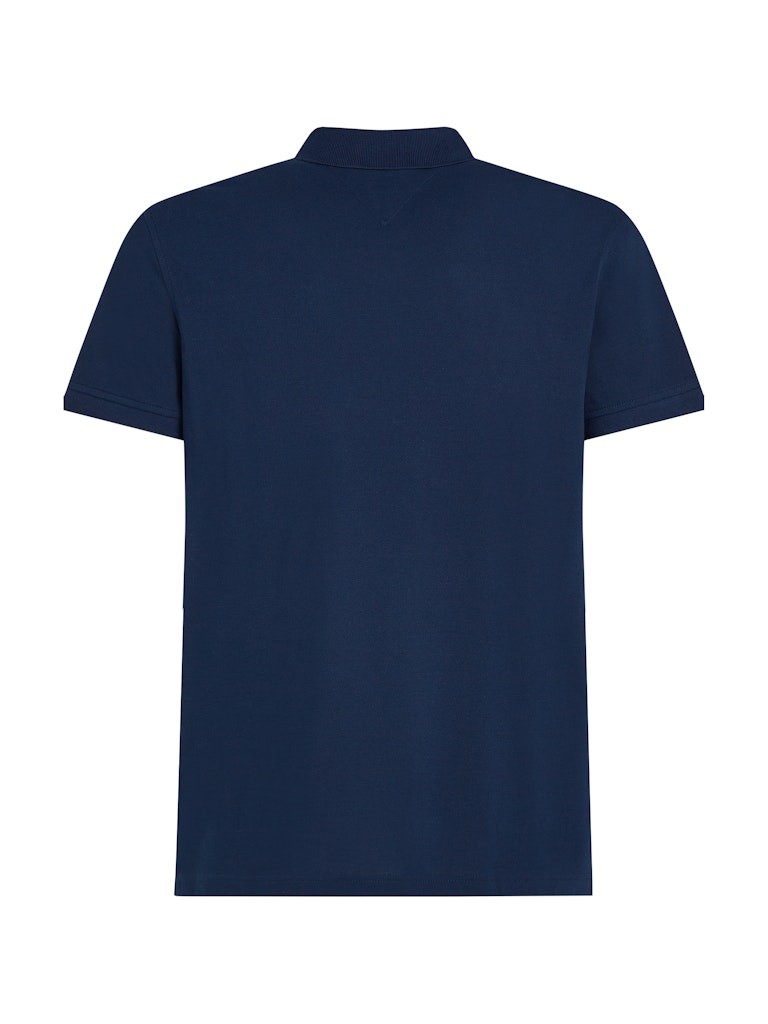 Tommy Hilfiger Organik Pamuk Lacivert Erkek Kısa Kollu Düğmeli Polo Yaka T-Shirt - MW0MW17770DAF