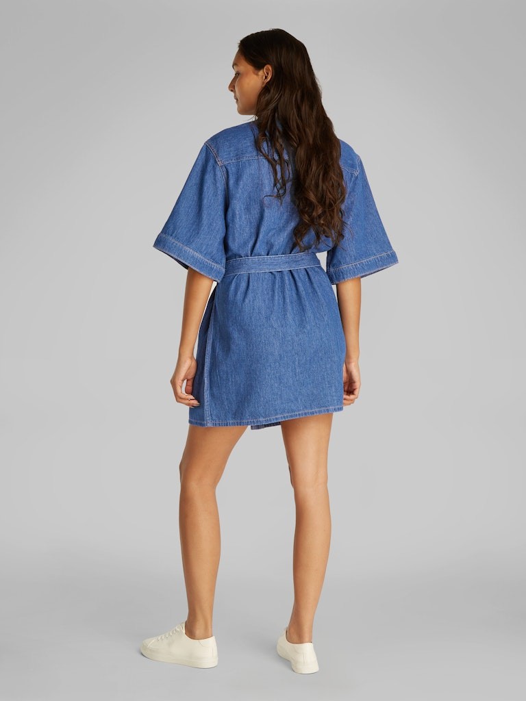 Calvin Klein Denim Mavi Kadın Kısa Kollu Elbise - J20J2251691A4