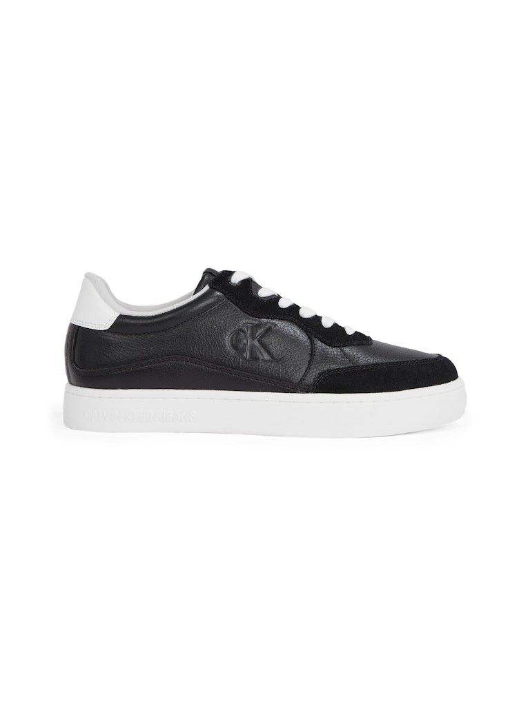 Calvin Klein Deri Siyah Erkek Kısa Taban Sneakers - YM0YM011530GM