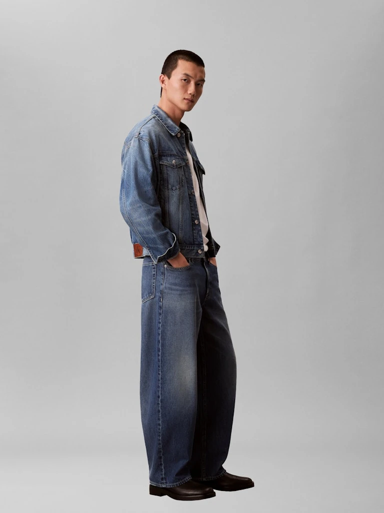 Calvin Klein Erkek Mavi Denim Kot Mont