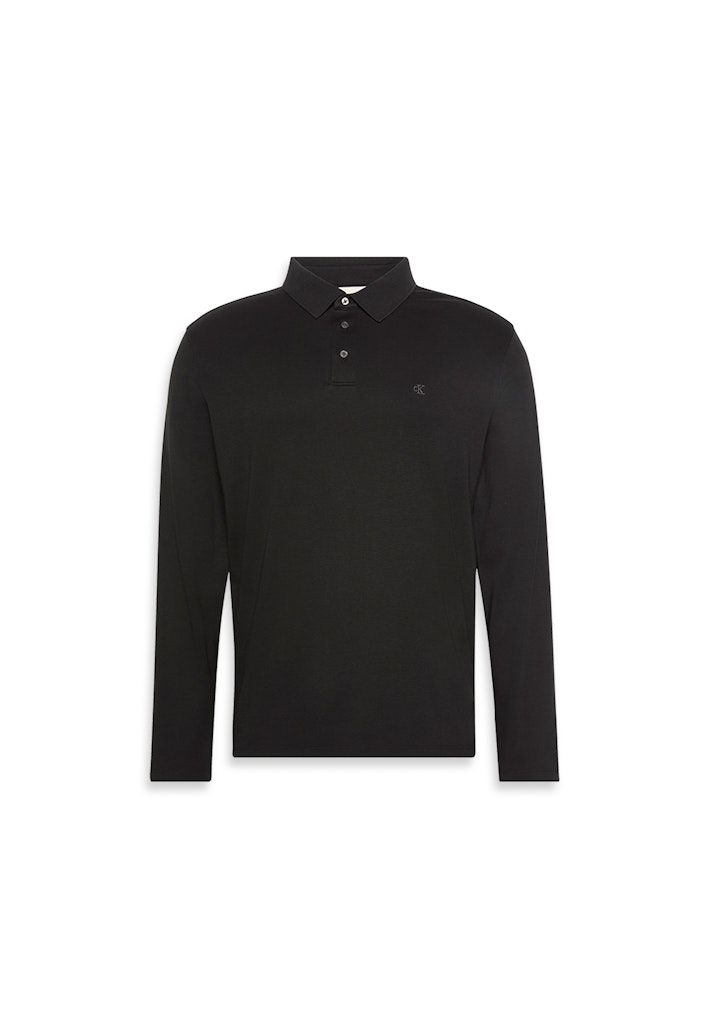 Calvin Klein Erkek Siyah Uzun Kollu Polo Yaka T-Shirt