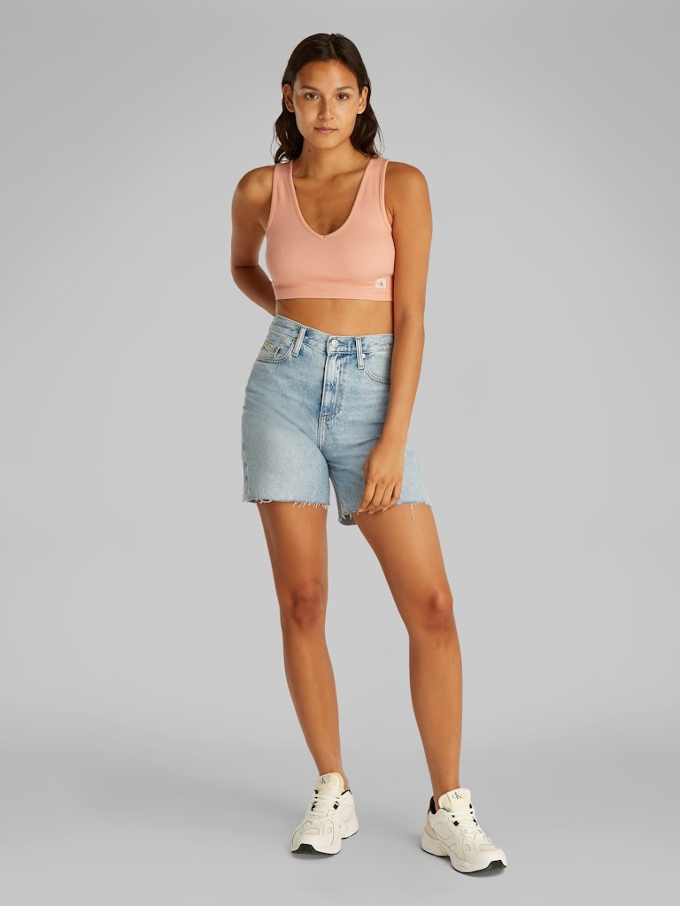Calvin Klein Rejeneratif Pamuk Pembe Kadın Kolsuz T-shirt