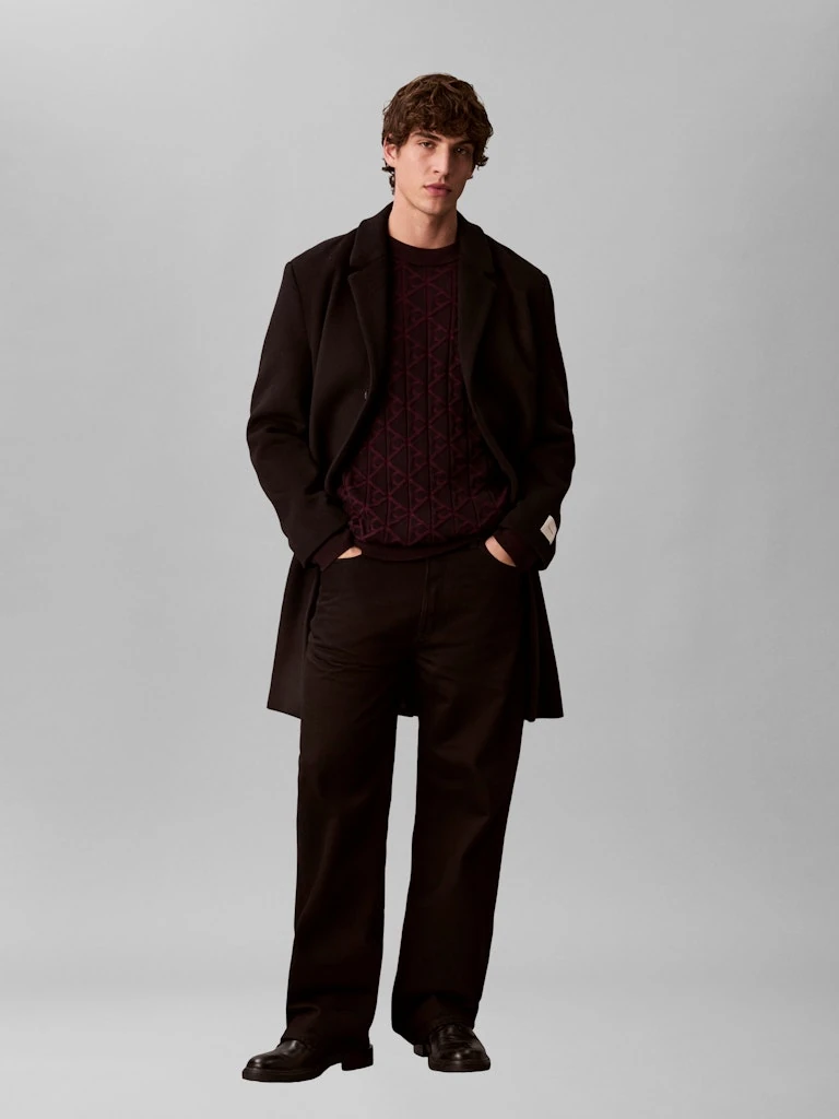 Calvin Klein Erkek Siyah Pamuk O Yaka Triko