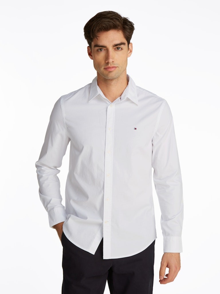 Tommy Hilfiger Poplin Beyaz Erkek Uzun Kollu Gömlek - MW0MW38137YCF