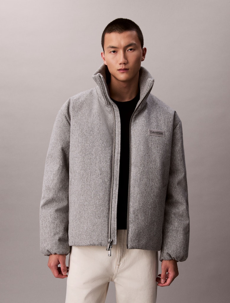 Calvin Klein Erkek Gri Puffer Mont
