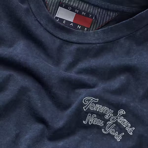Tommy Jeans Pamuk Lacivert Kadın Kısa Kollu T-Shirt - DW0DW20200C1G