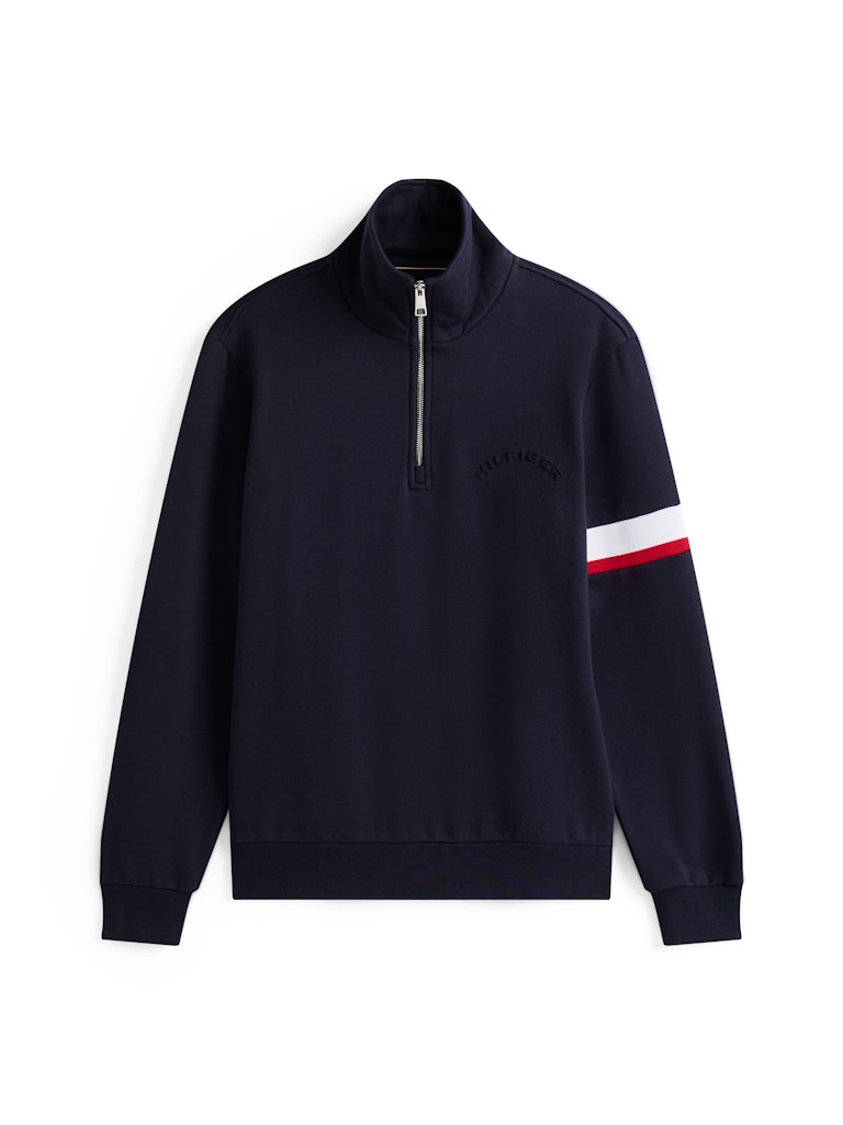 Tommy Hilfiger Erkek Yarım Fermuar Lacivert Sweatshirt