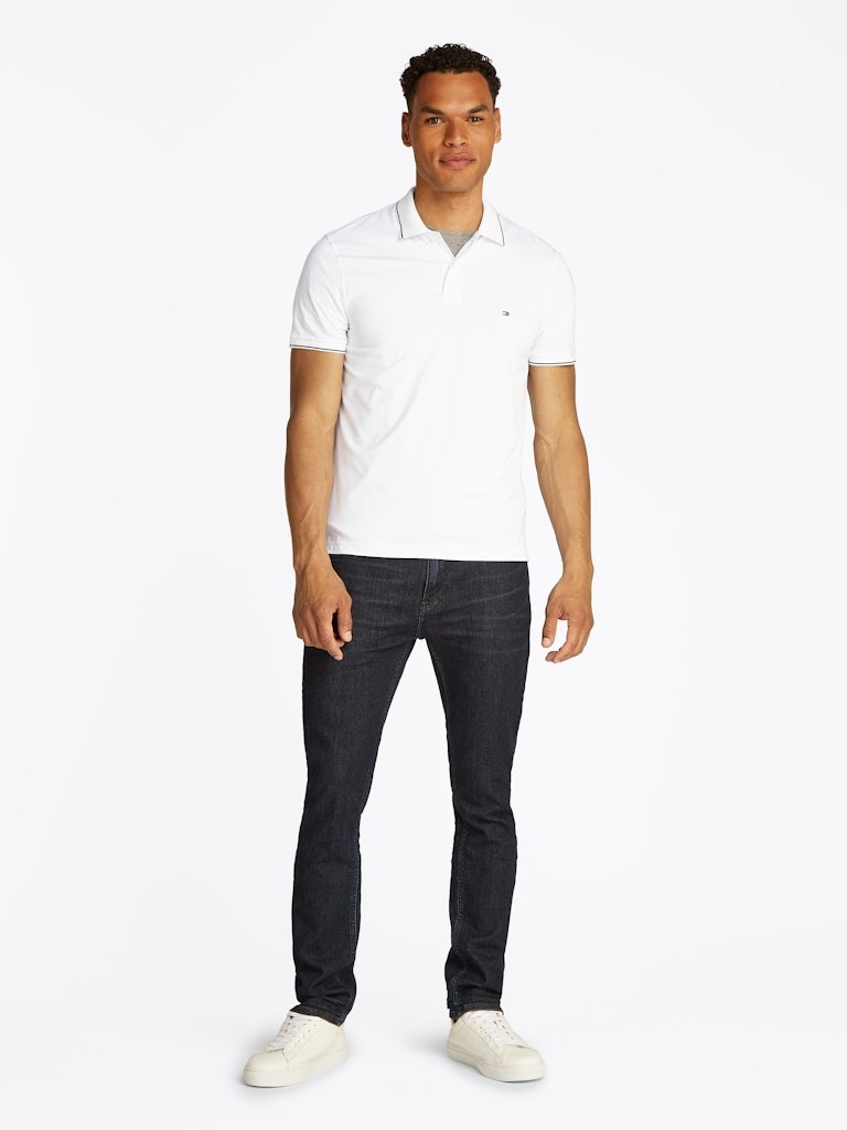 Tommy Hilfiger Pamuk Beyaz Erkek Kısa Kollu Düğmeli Polo Yaka T-Shirt - MW0MW37310YBR