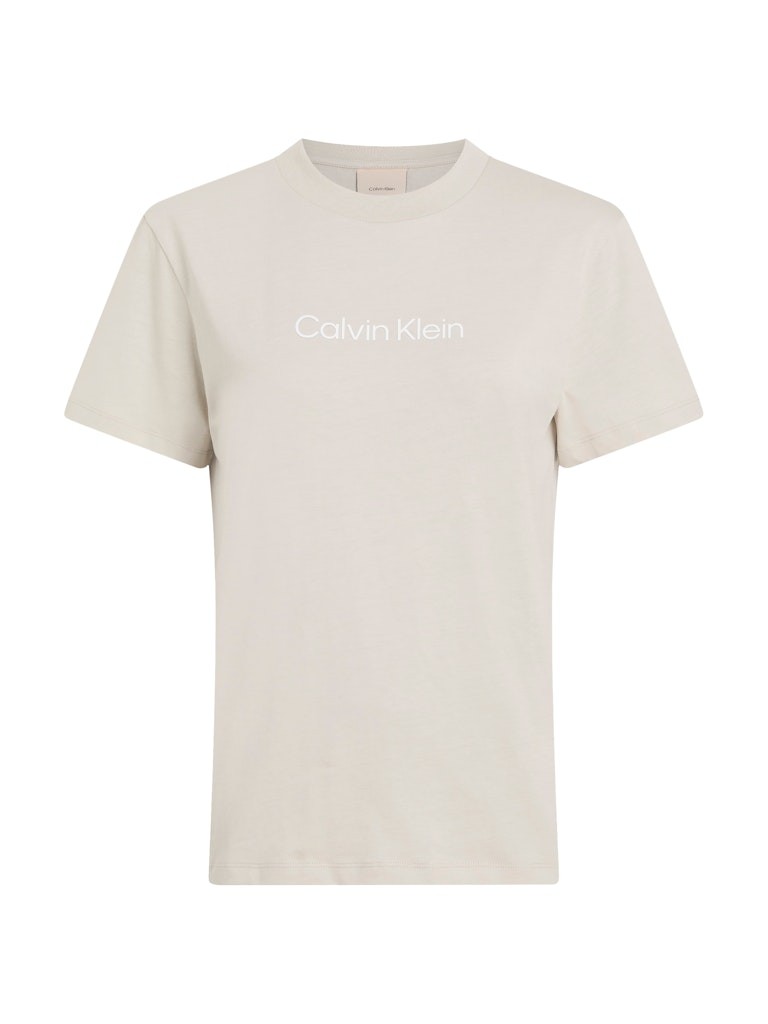 Calvin Klein Organik Pamuk Bej Kadın Kısa Kollu T-Shirt - K20K205448PE0