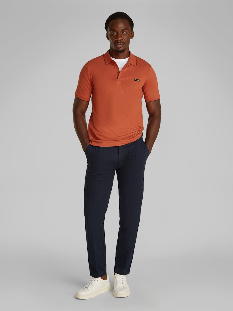 Calvin Klein Organik Pamuk Kırmızı Erkek Kısa Kollu Düğmeli Polo Yaka T-Shirt - K10K112751XAH