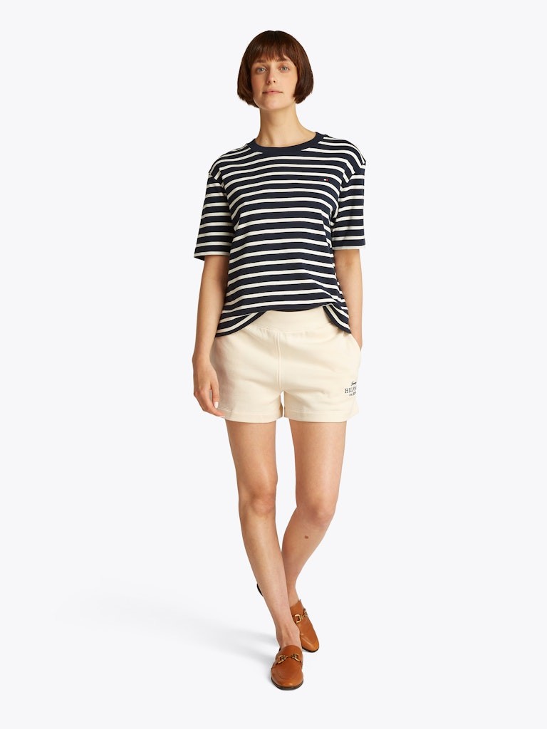 Tommy Hilfiger Rejeneratif Pamuk Bej Kadın Sweat Şort - WW0WW45518AEF