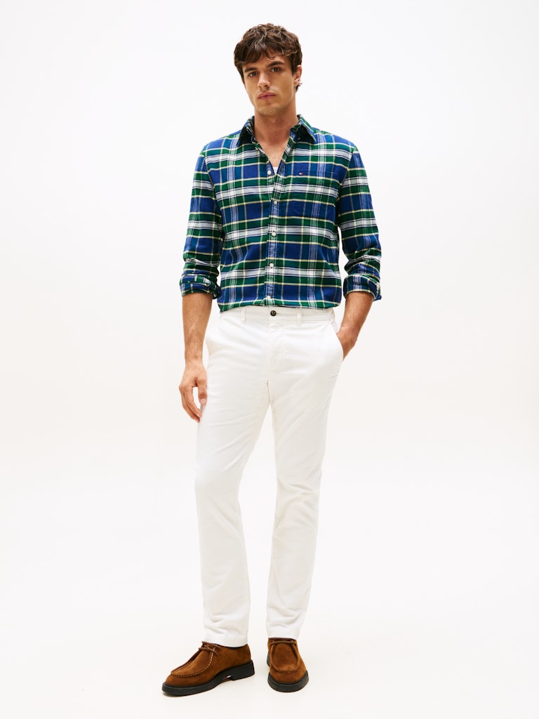Tommy Hilfiger Erkek Flanel Normal Kesim Lacivert Gömlek