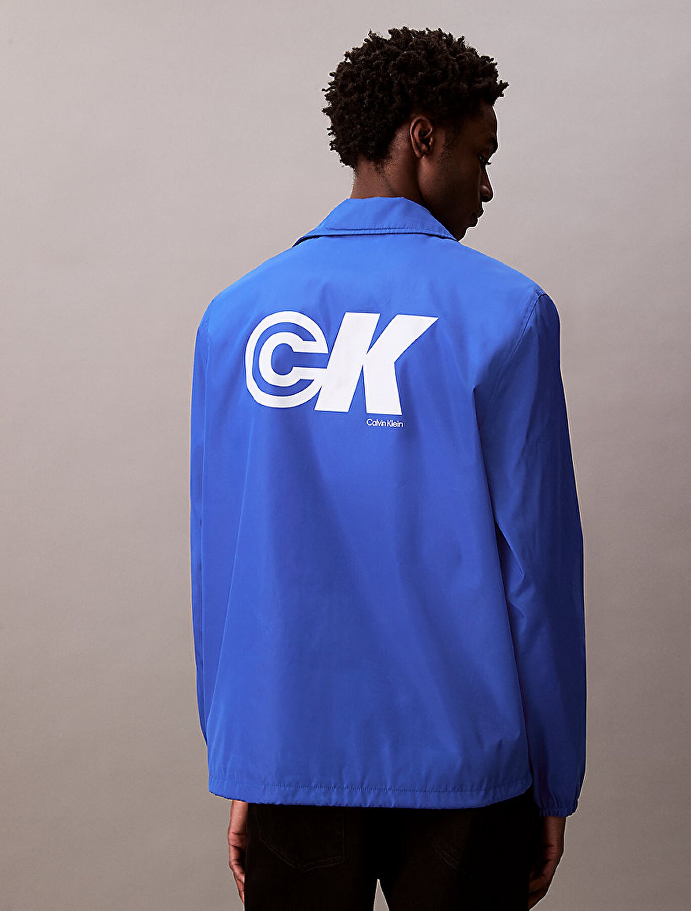 Calvin Klein Erkek Mavi Graphic Ceket