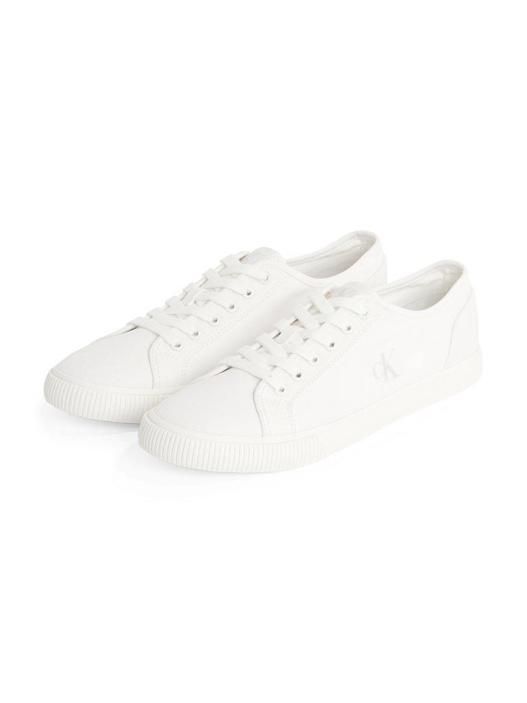 Calvin Klein Pamuk Beyaz Erkek Kısa Taban Sneakers - YM0YM012090K4