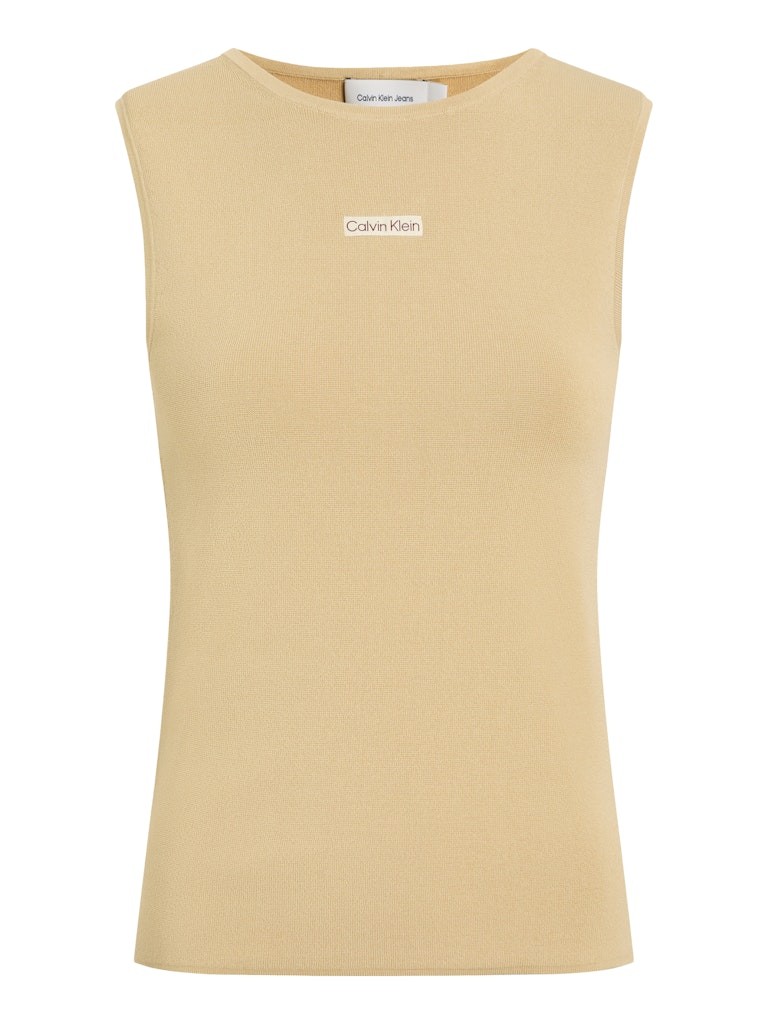 Calvin Klein Viskon Bej Kadın Kolsuz Triko - J20J225232PFN