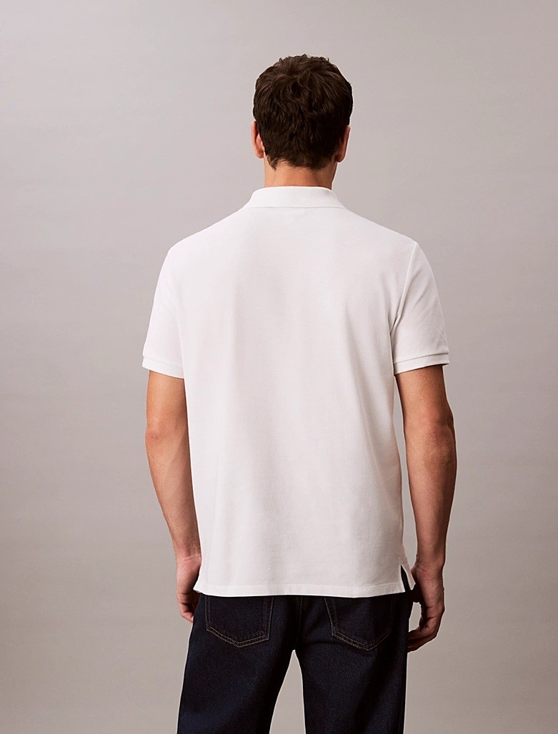 Calvin Klein Erkek Beyaz Düğmeli Polo Yaka T Shirt