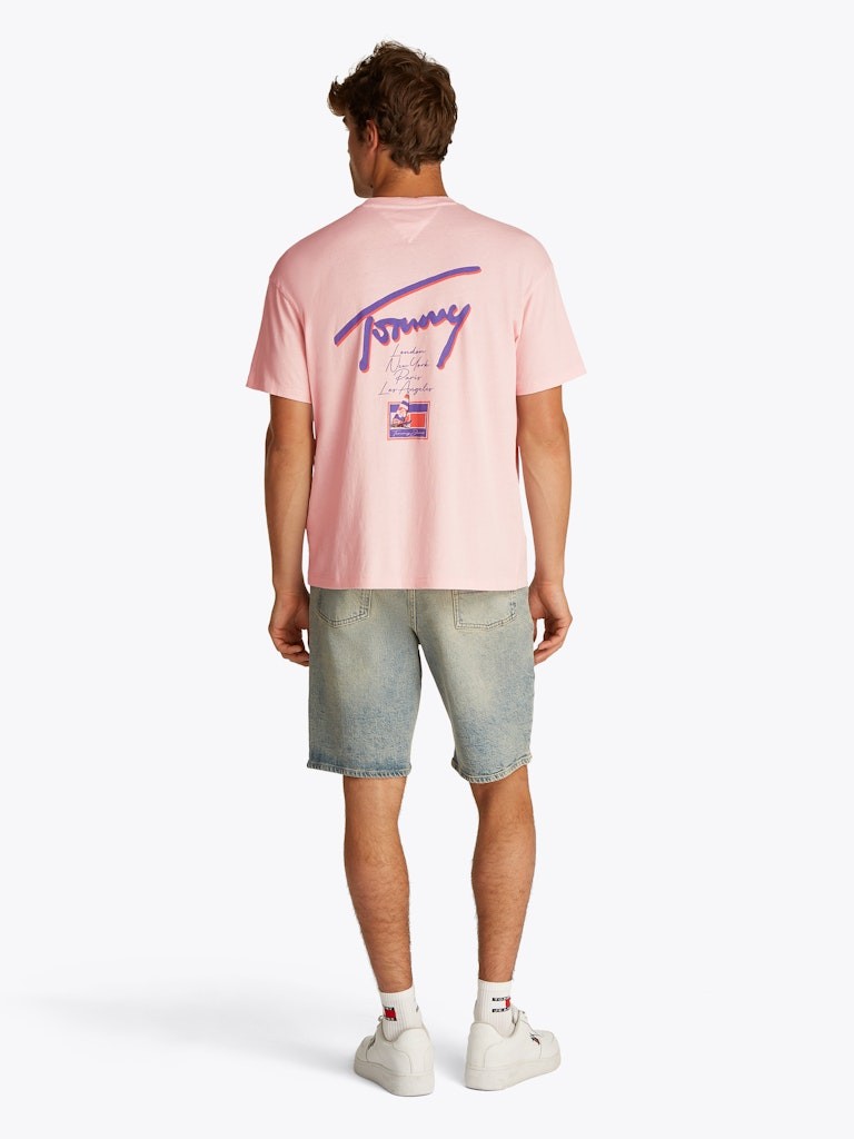 Tommy Hilfiger Rejeneratif Pamuk PEMBE Erkek Kısa Kollu T-Shirt - DM0DM20768TH3