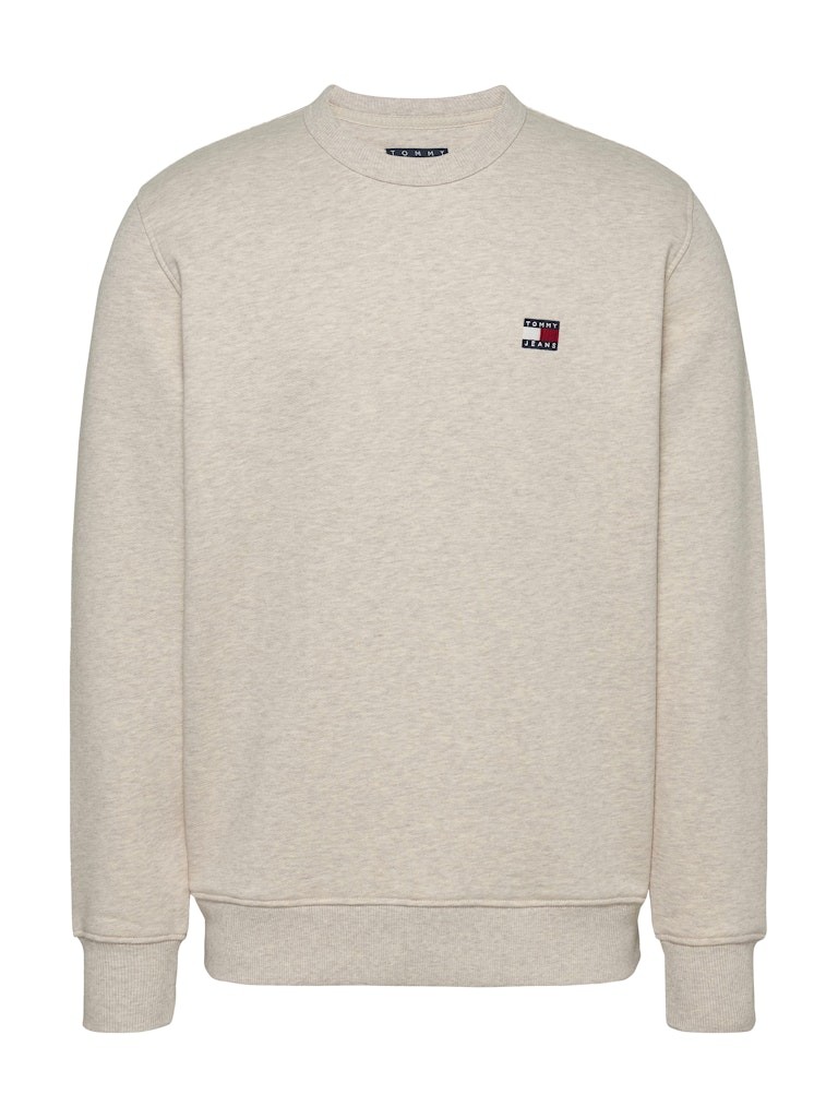 Tommy Jeans Erkek Logolu Bej Sweatshirt - DM0DM20660AE3