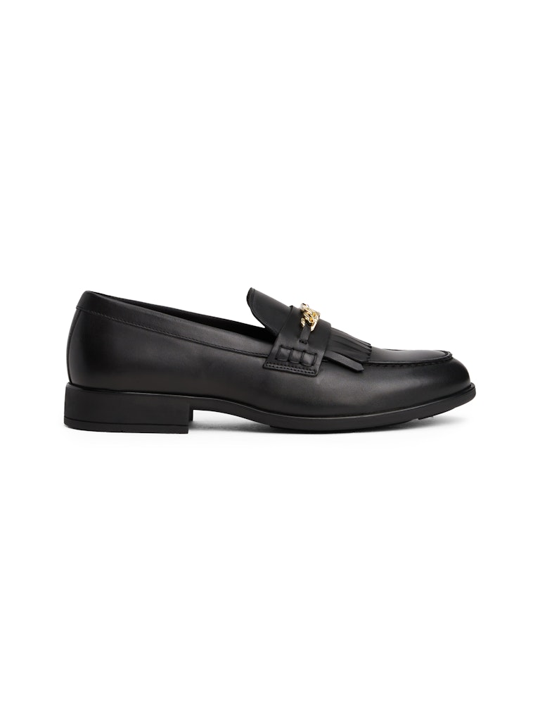 Tommy Hilfiger Kadın Siyah Deri Loafers Ayakkabı