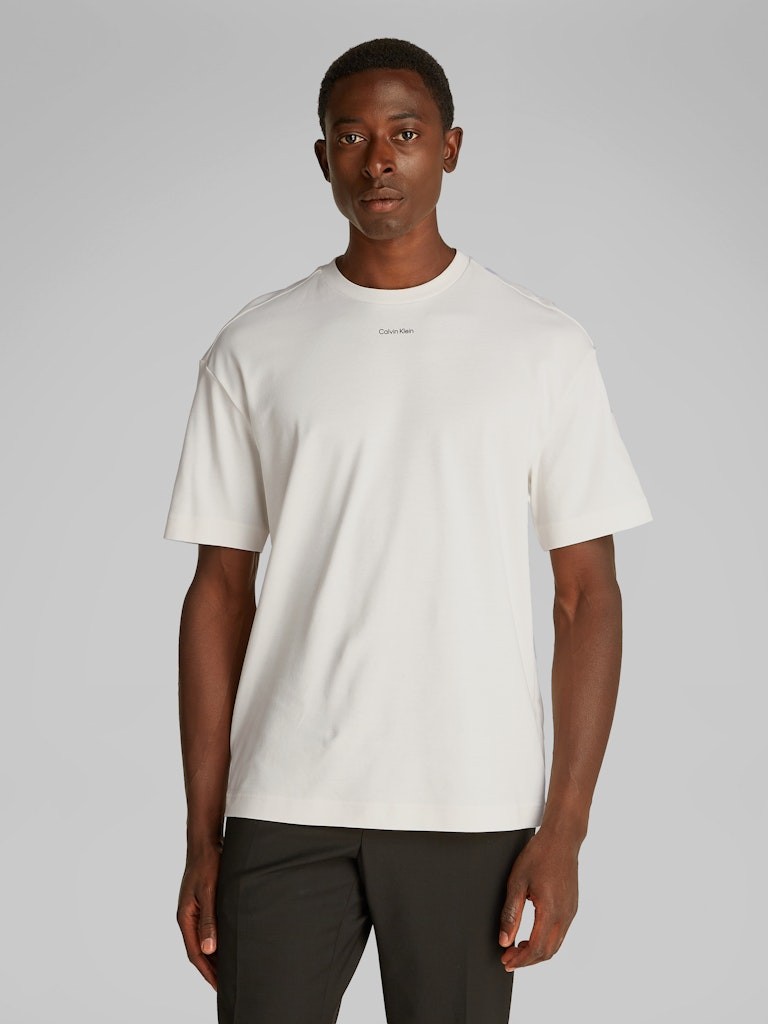 Calvin Klein Rejeneratif Pamuk Beyaz Erkek Kısa Kollu T-Shirt - K10K112487YAS