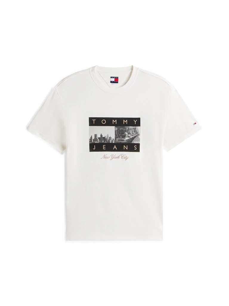Tommy Hilfiger Erkek O Yaka Beyaz T-Shirt