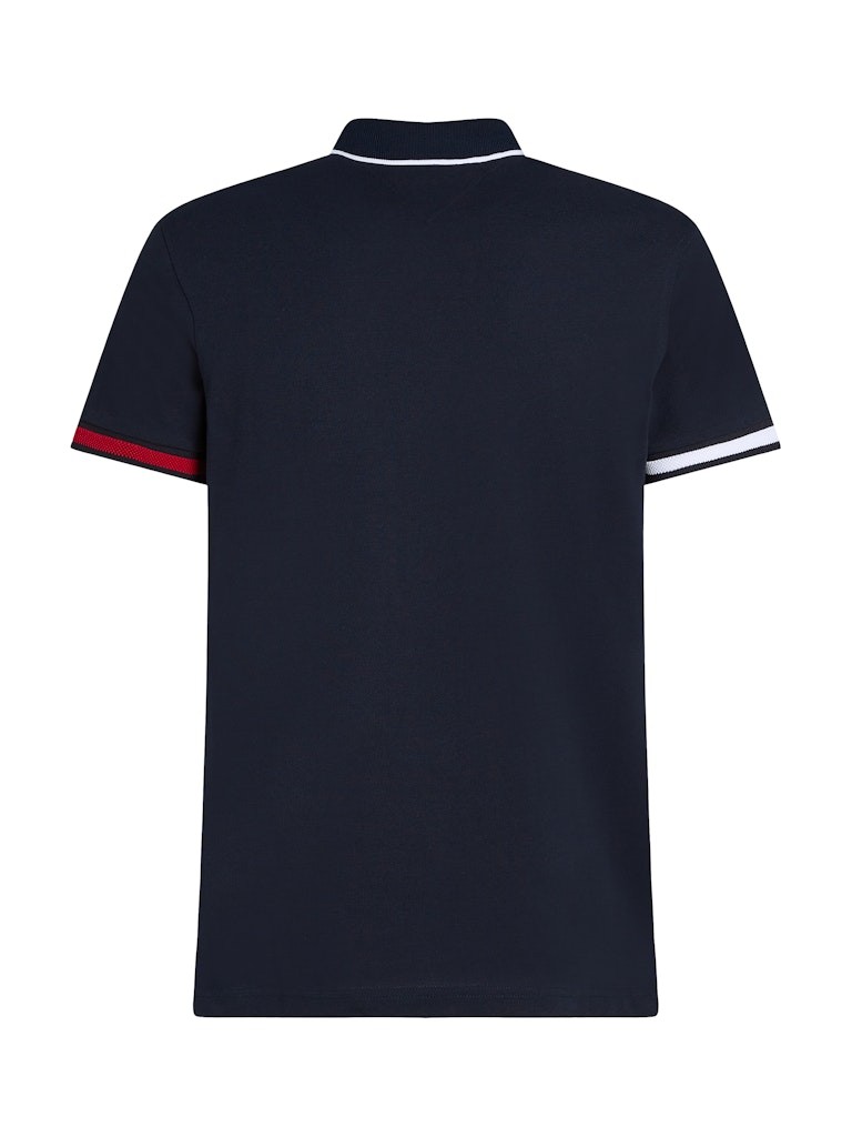 Tommy Hilfiger Organik Pamuk Lacivert Erkek Kısa Kollu Düğmeli Polo Yaka T-Shirt - MW0MW38458DW5