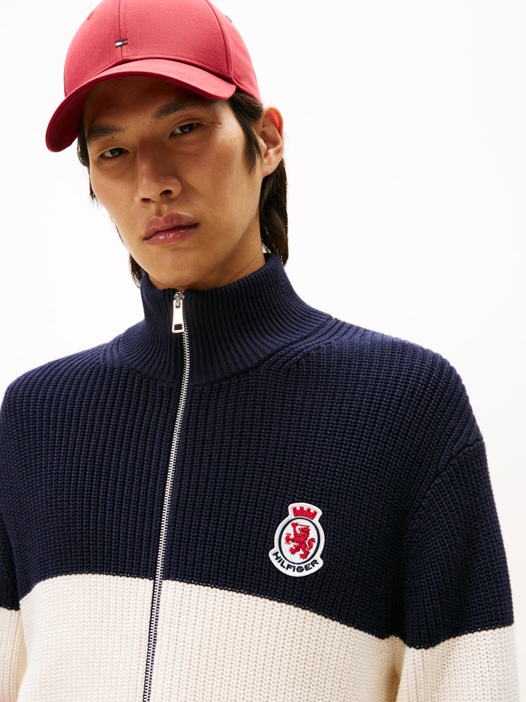 Tommy Hilfiger Erkek Tam Fermuar Lacivert Triko