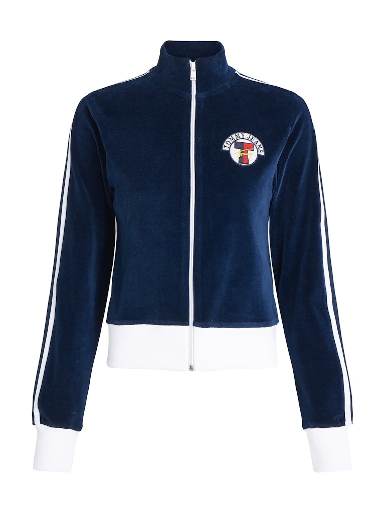 Tommy Hilfiger Velvet Side Strip Kadın Mavi Ceket - DW0DW20565DYY