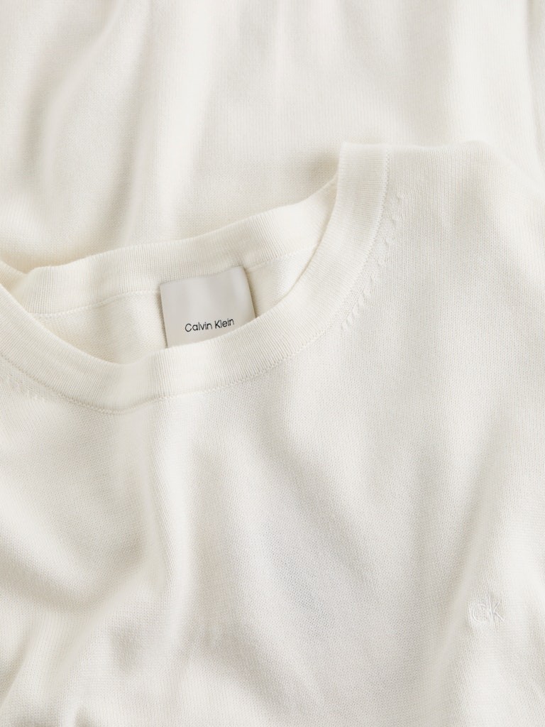 Calvin Klein Pamuk Beyaz Erkek Kısa Kollu Triko - K10K114485YAS
