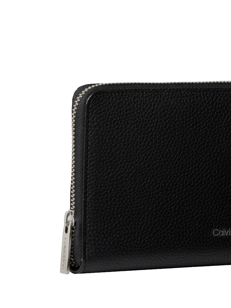 Calvin Klein Erkek Siyah Deri Fermuarlı Cüzdan