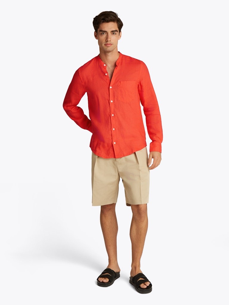 Tommy Hilfiger Keten Turuncu Erkek Klasik Uzun Kollu Gömlek - MW0MW38729SPP