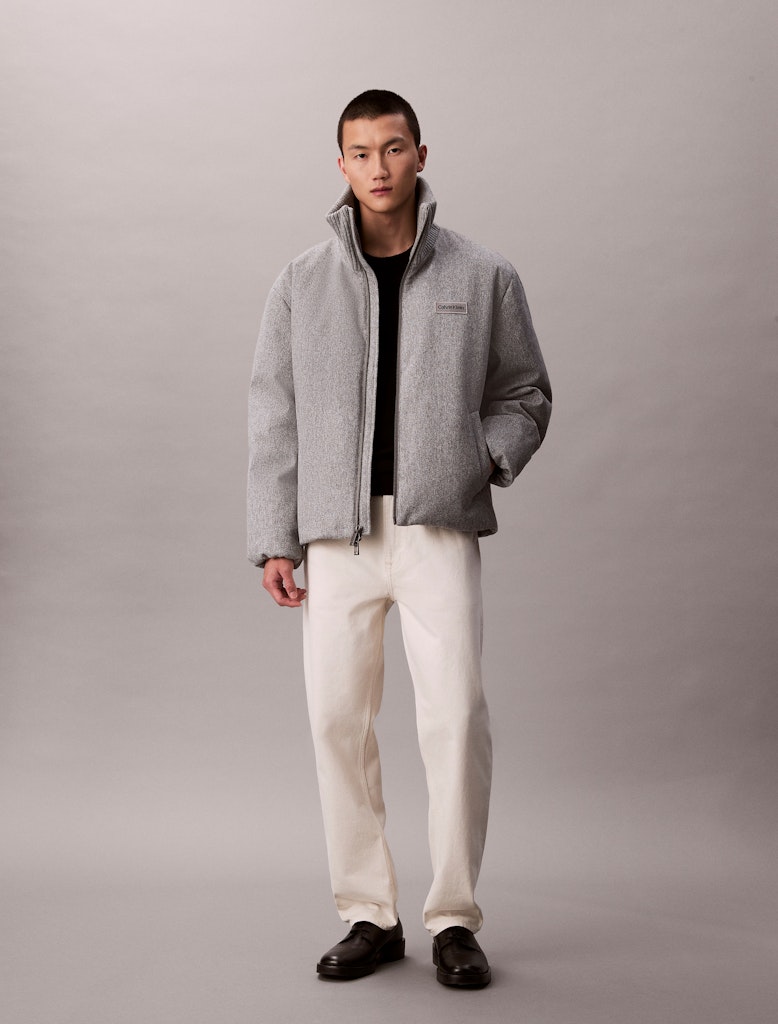 Calvin Klein Erkek Gri Puffer Mont