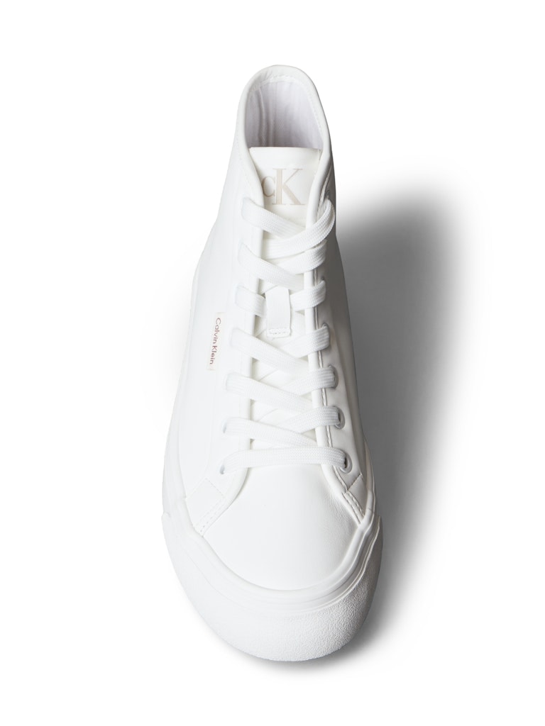 Calvin Klein Kadın Beyaz Deri Kısa Taban Yarım Boğazlı Sneakers