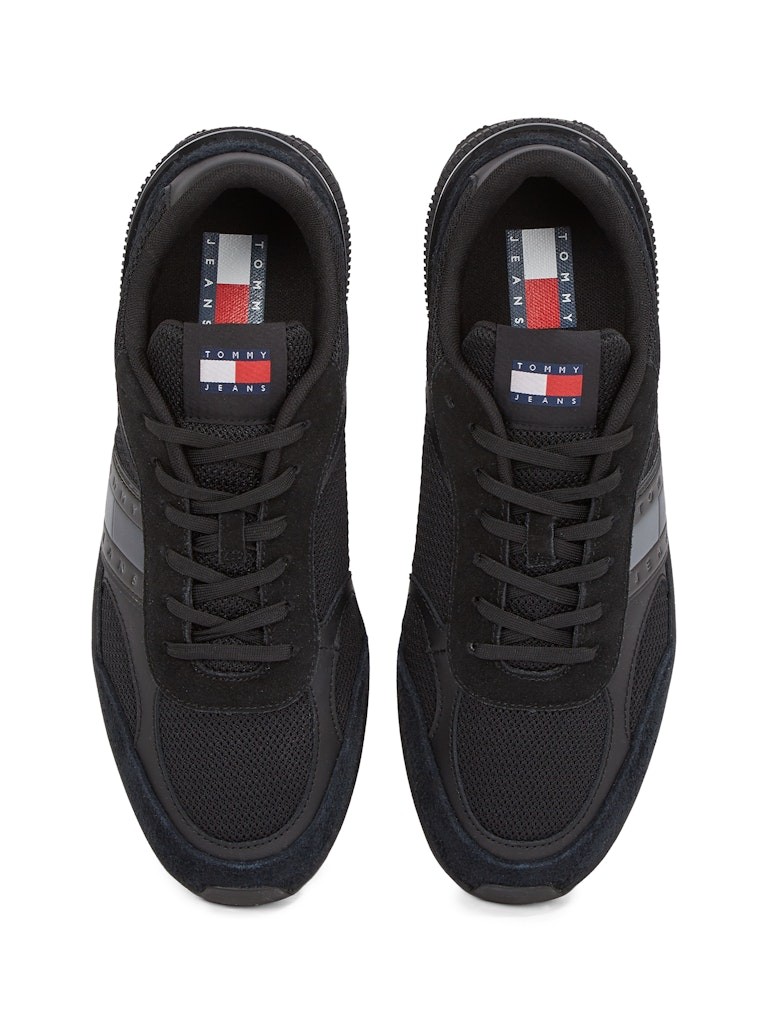 Tommy Hilfiger Süet Siyah Erkek Kısa Taban Sneakers - EM0EM01537BDS