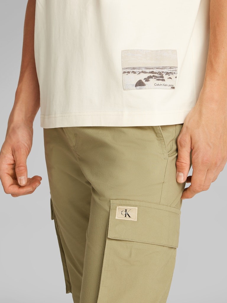 Calvin Klein Pamuk Beyaz Erkek Kısa Kollu T-Shirt - J30J327094YAC