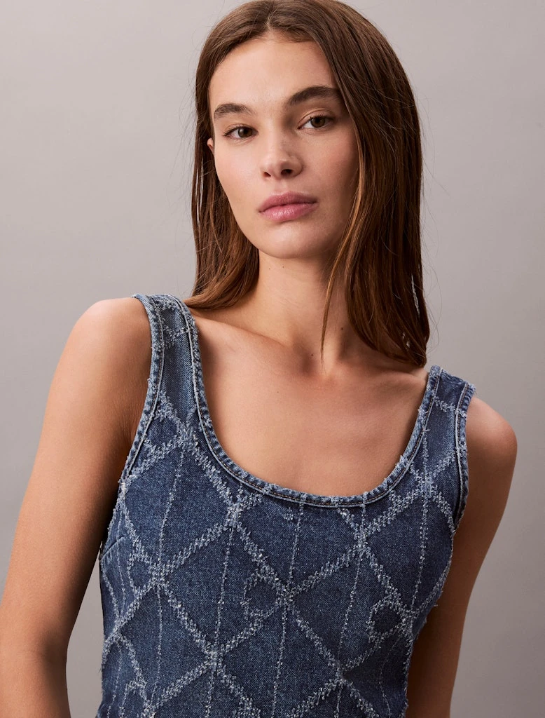 Calvin Klein Kadın Mavi Denim Bluz