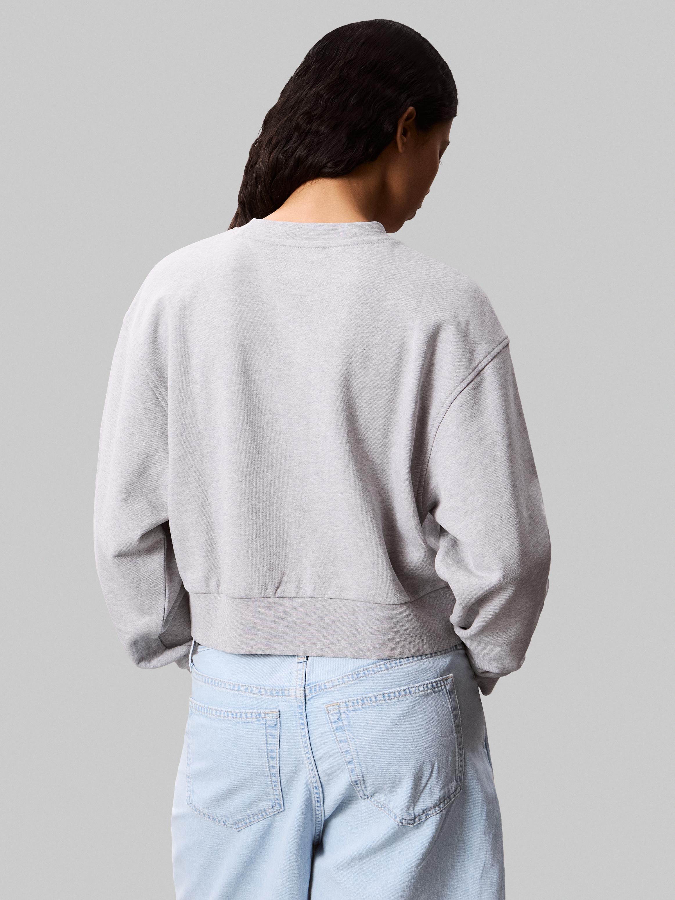 Calvin Klein Kadın Gri O Yaka Sweatshirt