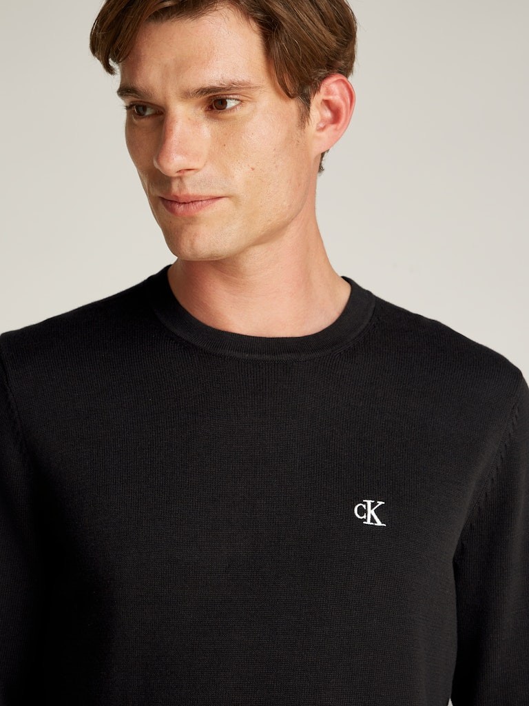 Calvin Klein Pamuk Siyah Erkek Uzun Kollu Triko - J30J326745BEH
