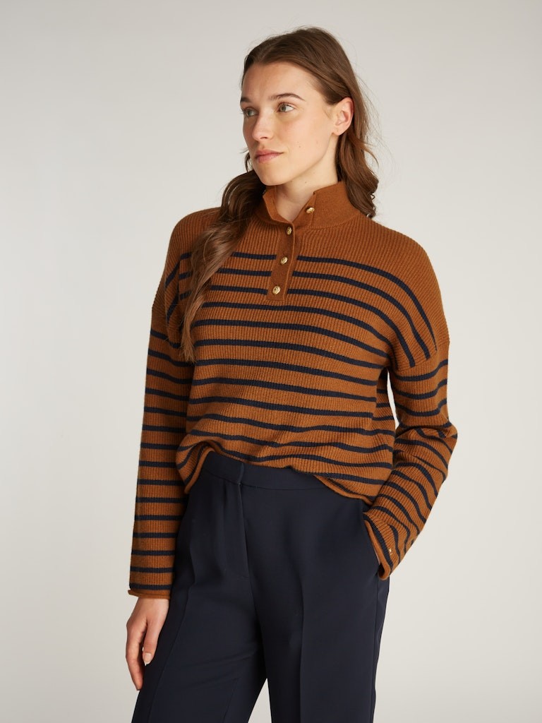 Tommy Hilfiger Pamuk Kahverengirengi Kadın Uzun Kollu Düğmeli Triko - WW0WW449810BO