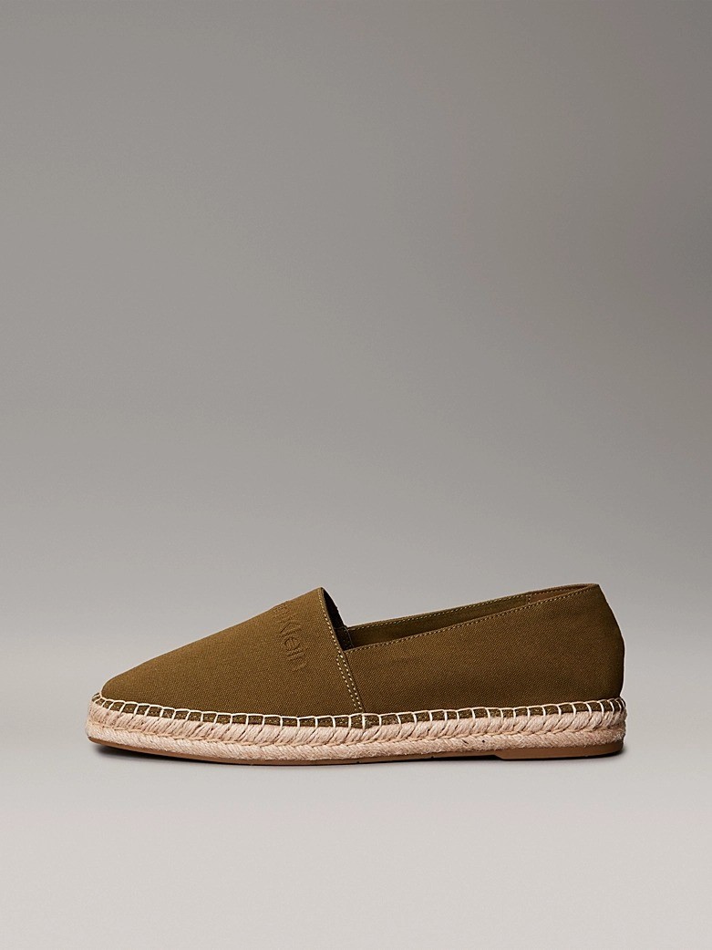 Calvin Klein Pamuk Haki Erkek Espadril Ayakkabı - HM0HM01808LEO