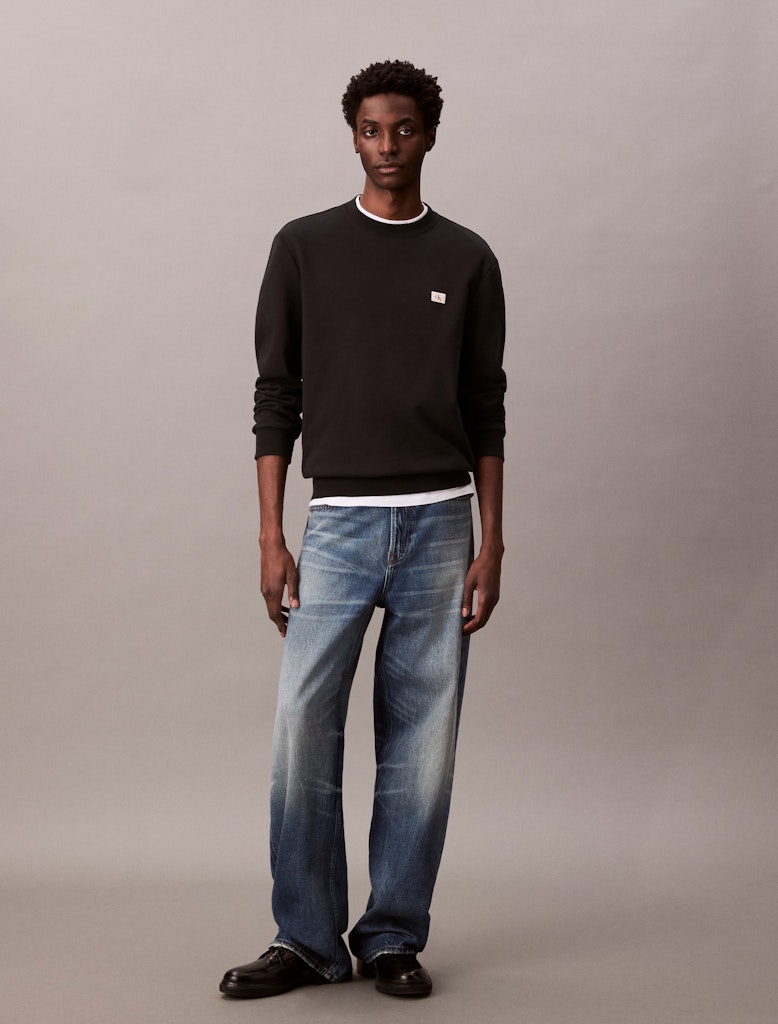 Calvin Klein Erkek Siyah O Yaka Sweatshirt