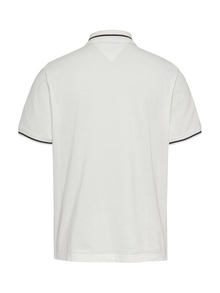 Tommy Hilfiger Rejeneratif Pamuk Beyaz Erkek Kısa Kollu Düğmeli Polo Yaka T-Shirt - DM0DM20745YBL